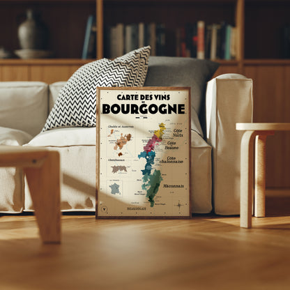 Carte des vins de Bourgogne